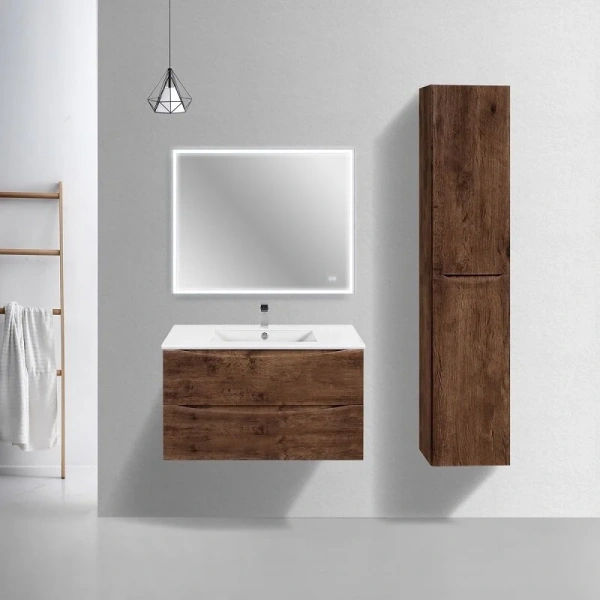 Тумба под раковину подвесная Vincea Mia Slim 90 см темное дерево - фото 3
