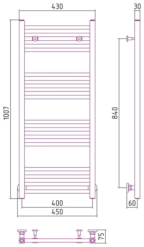 Полотенцесушитель водяной Сунержа Модус 40х100 см без покрытия, современные, hi-tech - фото 2