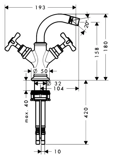 Смеситель для биде Axor Montreux 16520 - фото 2