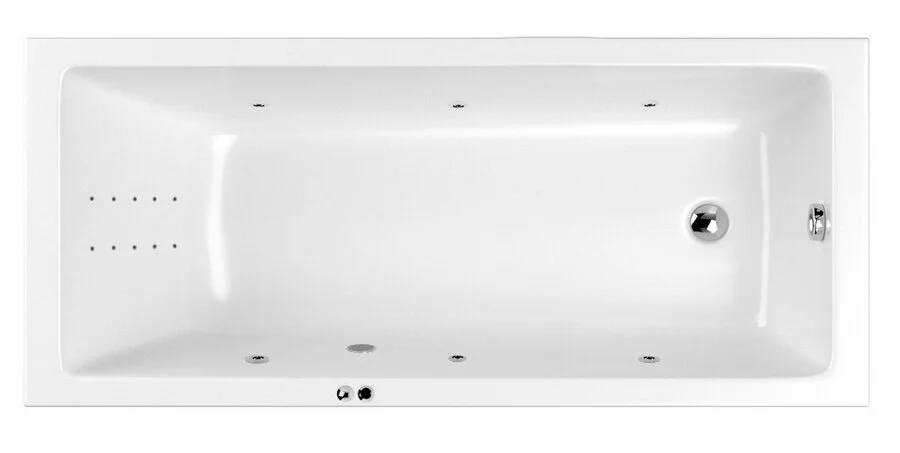 Ванна гидромассажная Whitecross Wave Slim 180 х 80 см, LINE NANO, хром, белый, 0111.180080.100.LINENANO.CR - фото 2