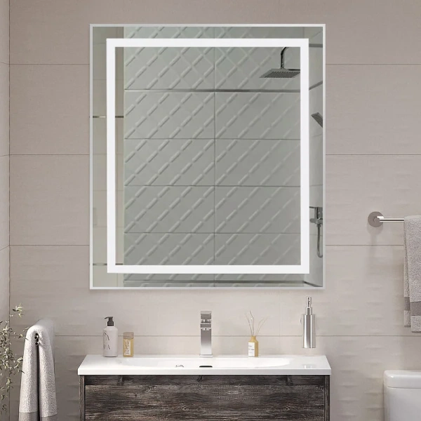 Зеркало с подсветкой BelBagno Kraft 70 см сатин, современные, hi-tech - фото 3
