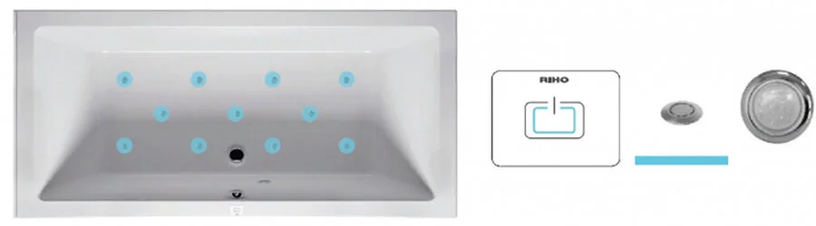 Ванна гидромассажная Riho Linares 180 x 80 см, AIR, прямоугольные - фото 5