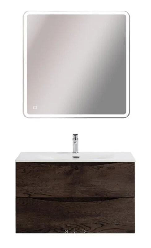 Тумба под раковину подвесная BelBagno Marino-Cer-N 80 см Rovere Nature Grigio, темно-коричневая - фото 7