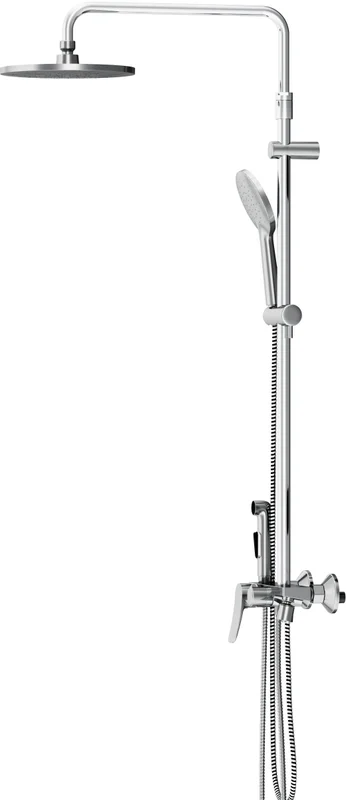 Душевая стойка Damixa Apollo с гигиеническим душем, круглая, настенные - фото 7