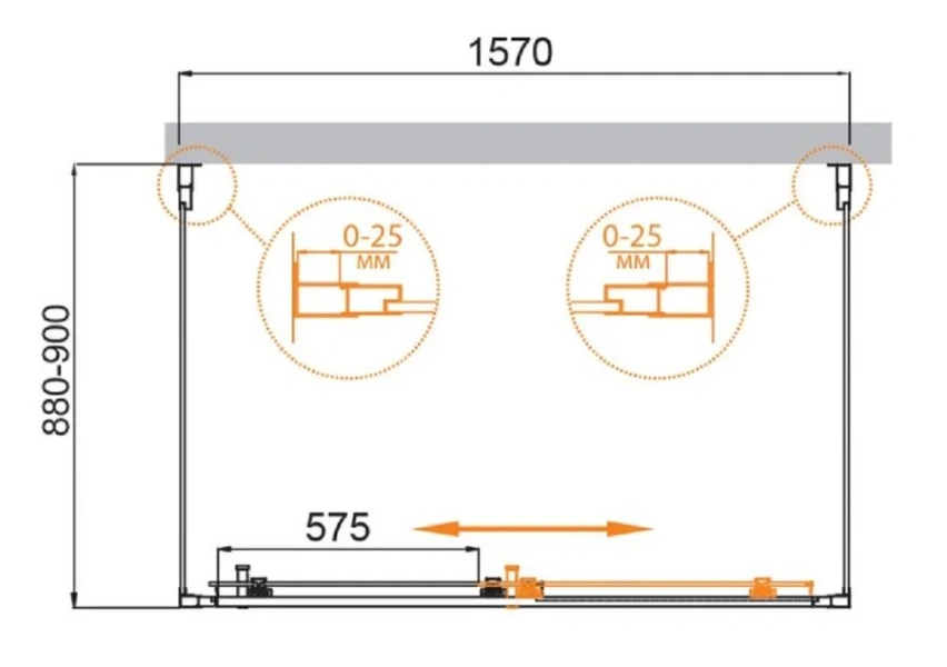 Душевой уголок Cezares Molveno 160х90 см прозрачное стекло профиль золото - фото 2