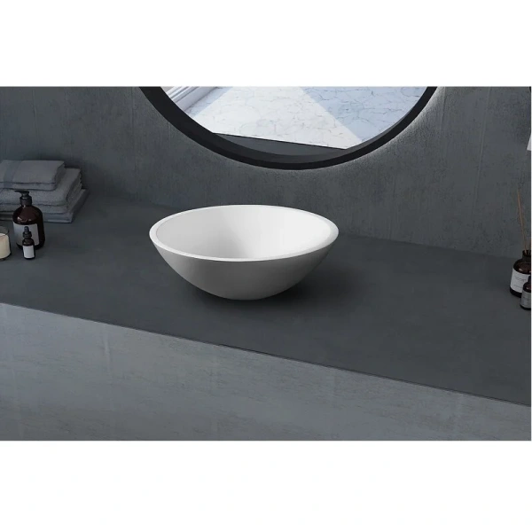 Раковина Abber Stein 40 см белая матовая - фото 4