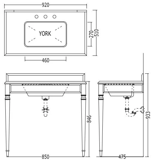 Консоль с мраморной столешницей, цвет светлое золото, цвет мрамора Nero Marquinha, Devon&Devon Claridge, по запросу - фото 2