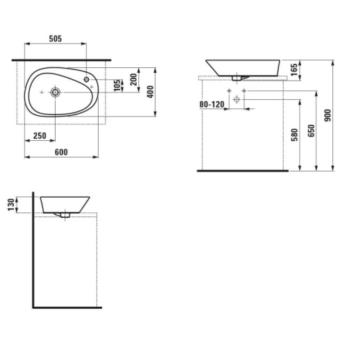 Раковина Laufen Palomba 60 см с покрытием LLC - фото 4