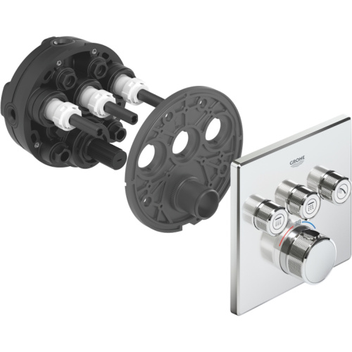 Смеситель для душа Grohe Grohtherm SmartControl термостатический хром, из латуни, прямоугольная форма - фото 5