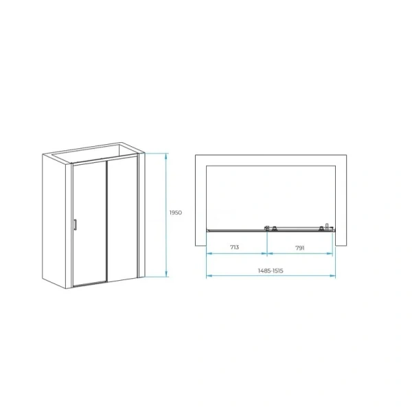 Душевая дверь в нишу RGW Passage PA-017 350801715 150 см раздвижная - фото 2