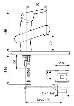 Смеситель для раковины Emmevi Twist 6603 - фото 4