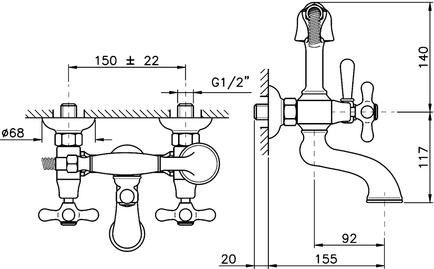 Смеситель для ванны Nicolazzi Nuova Brenta 2501 - фото 2