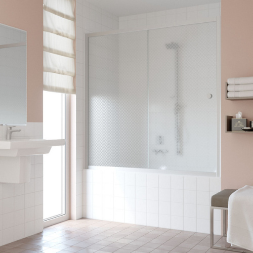 Душевая шторка на ванную стекло ретро Vegas-glass ZV 160 R04