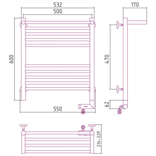Схема, из нержавеющей стали, с полкой, неповоротные - фото 6