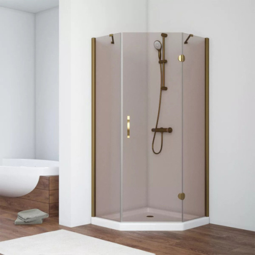 Душевой уголок стекло бронза Vegas-glass AFA-Pen 100 05 R, многоугольные - фото 2