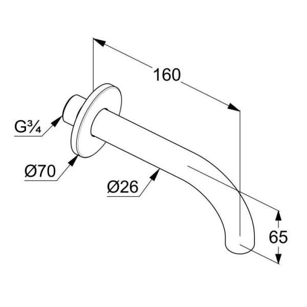 Излив для ванны Kludi Bozz 38505 латунь - фото 3