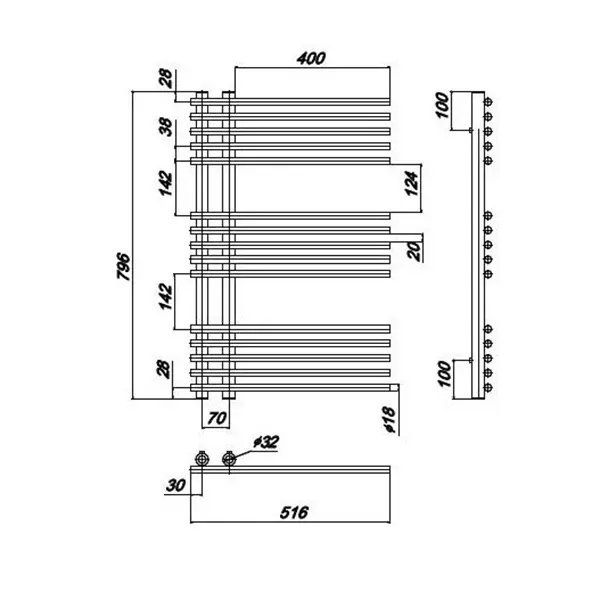 Полотенцесушитель водяной Ravak Style P15 516x800 X04000083671 - фото 2