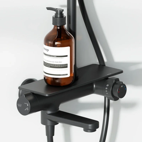 Душевая стойка Damixa Jupiter черная, с изливом - фото 5