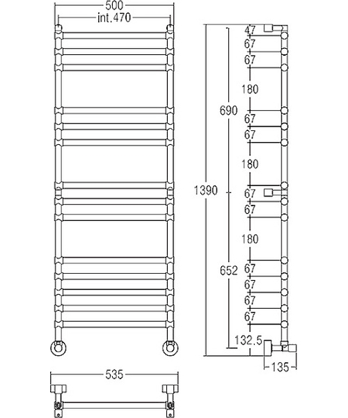 Полотенцесушитель водяной Margaroli Lujna 464-14, 14 секций, современные, hi-tech - фото 2