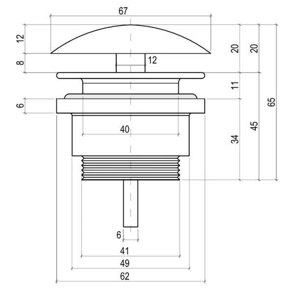 Донный клапан Salini D 601 белый глянцевый index_1 - фото 3