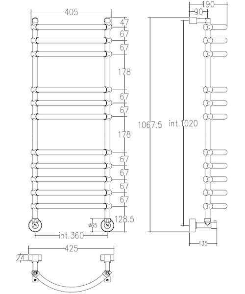 Полотенцесушитель водяной Margaroli Luna 434-11, 11 секций - фото 4