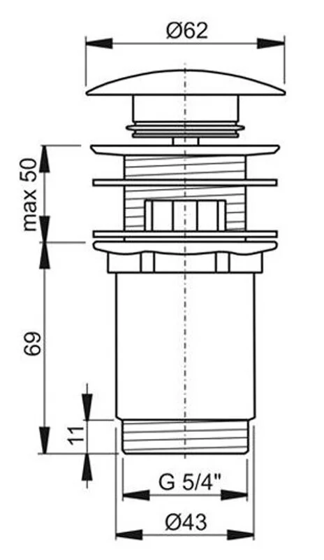 Донный клапан Ravak черный - фото 2