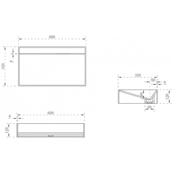 Раковина Abber Stein 60 см белая матовая - фото 2