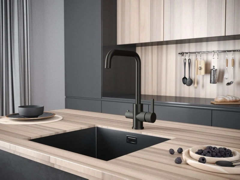 Смеситель для кухни Paulmark Logas вороненая сталь, для кухни - фото 2