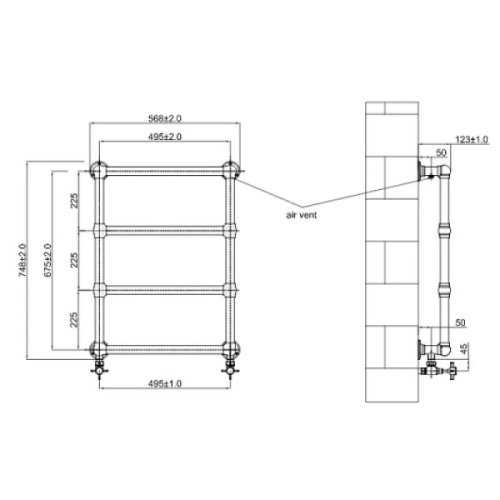 Полотенцесушитель водяной Boheme Chromo 50x75 см хром - фото 2