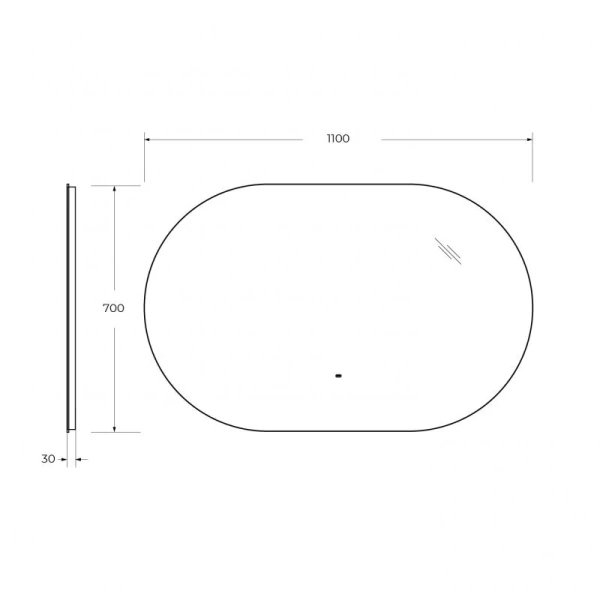 Зеркало с подсветкой Cezares Vague 110 см овальное, в наличии - фото 2