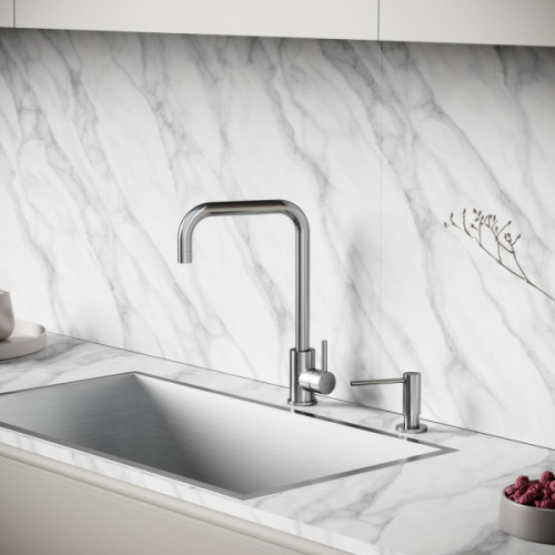 Смеситель для кухни Sancos Stainless нержавеющая сталь, высокие, из нержавеющей стали, округлая форма - фото 5