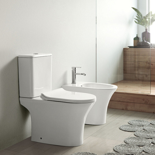 Унитаз компакт Azario Fretta Round белый, с нижним подводом воды - фото 8