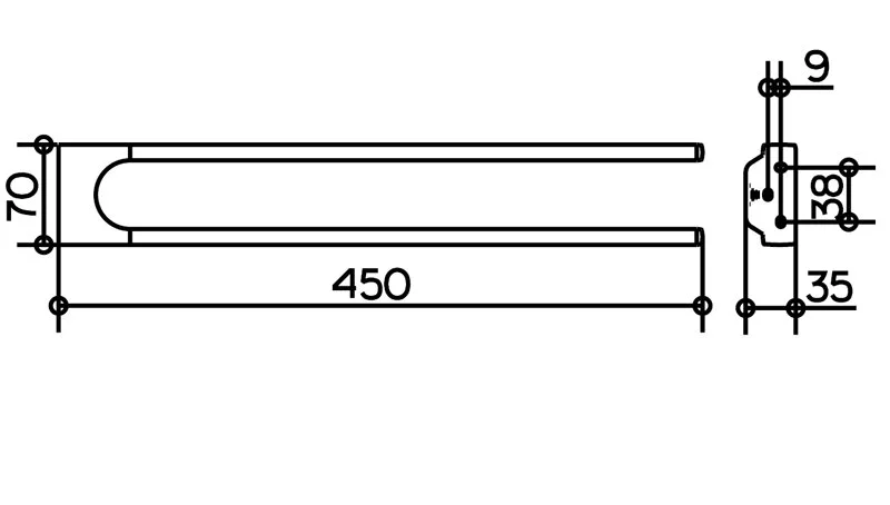 Полотенцедержатель для ванной Keuco Moll 12718, современные, hi-tech - фото 2