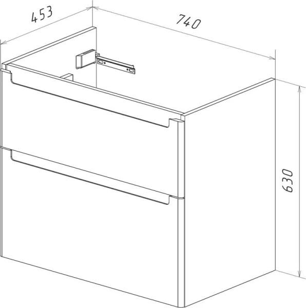 Тумба с раковиной Lemark Buno LM04B80T 80 см с двумя ящиками, 80 см - фото 6