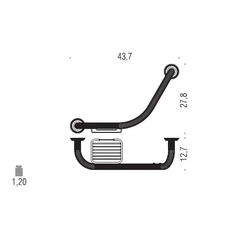 Поручень для ванной Colombo Hermitage хром, классические, ретро - фото 2