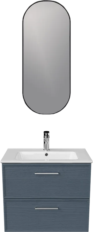 Тумба под раковину подвесная Kerama Marazzi Piano Classic 65 см ясень синий матовый - фото 3