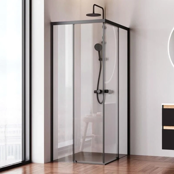 Душевой уголок Am.Pm X-Joy 100x80 см профиль черный, стекло прозрачное, современные, hi-tech - фото 3