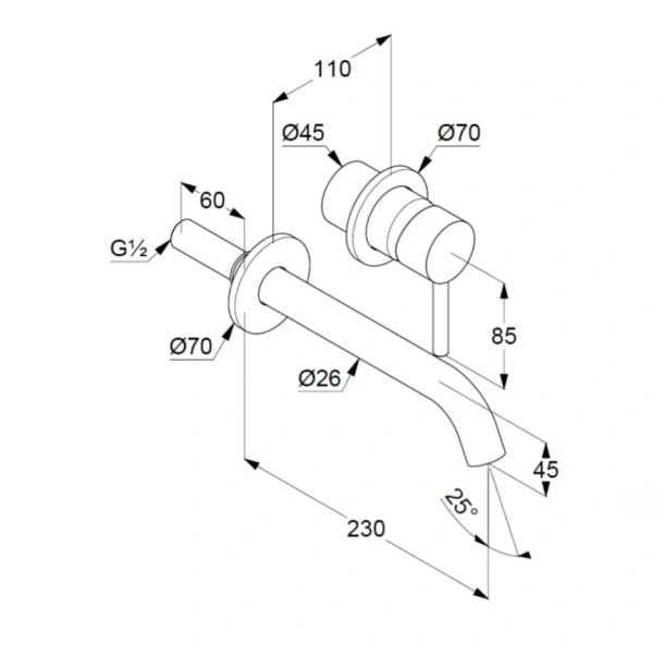 Смеситель для раковины Kludi Bozz черный матовый, для раковины - фото 2