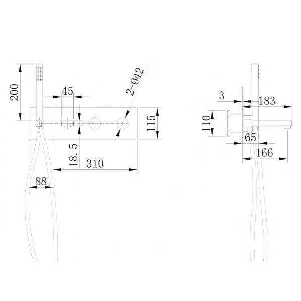 Смеситель для ванны Abber Rund сатин, для ванны - фото 2