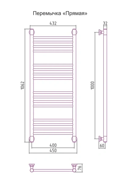 Полотенцесушитель водяной Сунержа Богема+ 40х100 см черный матовый - фото 2