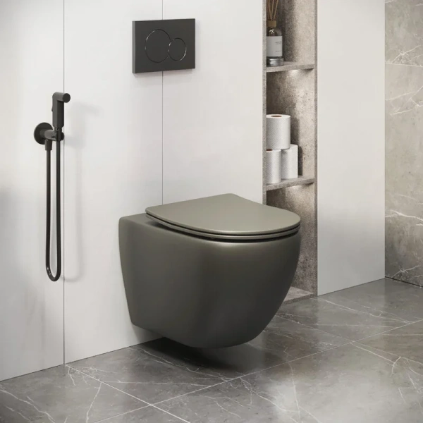 Унитаз подвесной Grossman Color хаки матовый, фаянс, керамика - фото 8