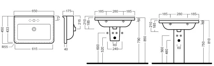 Раковина подвесная Hatria Erika Pro 65х45 см, недорогие - фото 3