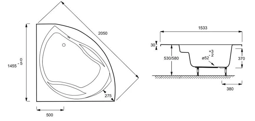 Ванна гидромассажная Jacob Delafon Presquile E5TN3460-00 145 х 145 см c системой Tonus+ - фото 2