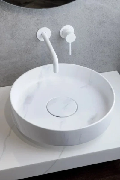 Раковина Boheme Corian 40 см calacatta - фото 4