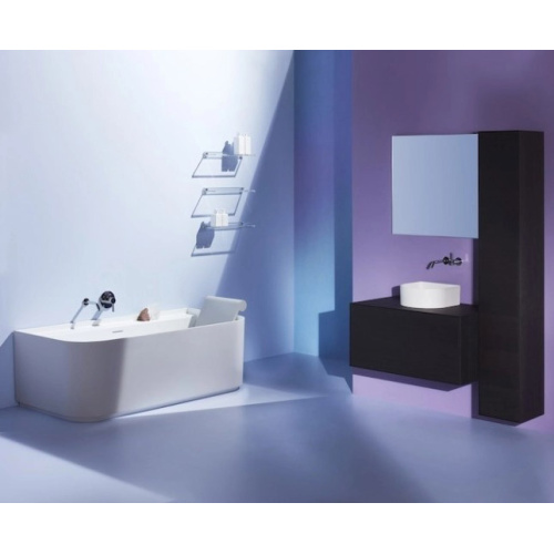 Ванна из искусственного камня Laufen Sonar 160x82 см с отверстиями для смесителя - фото 2