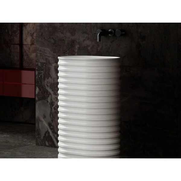 Раковина Abber Stein 58 см белая матовая - фото 3