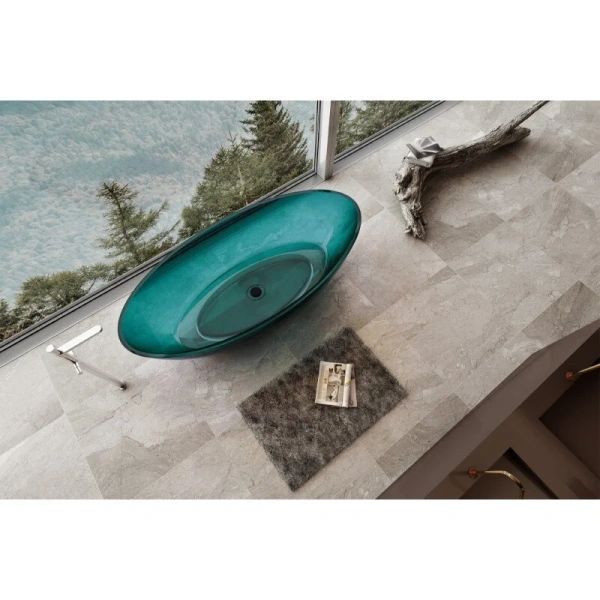 Ванна из полиэфирной смолы Abber Kristall 180x85 см бирюзовая, без гидромассажа, большие - фото 5