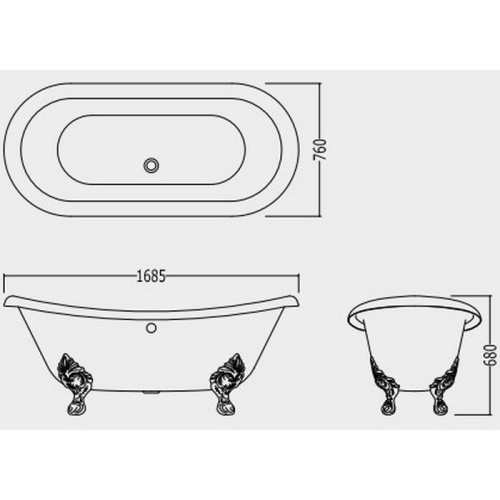 Ванна чугунная Devon&Devon Cherie Iron Effect - фото 2