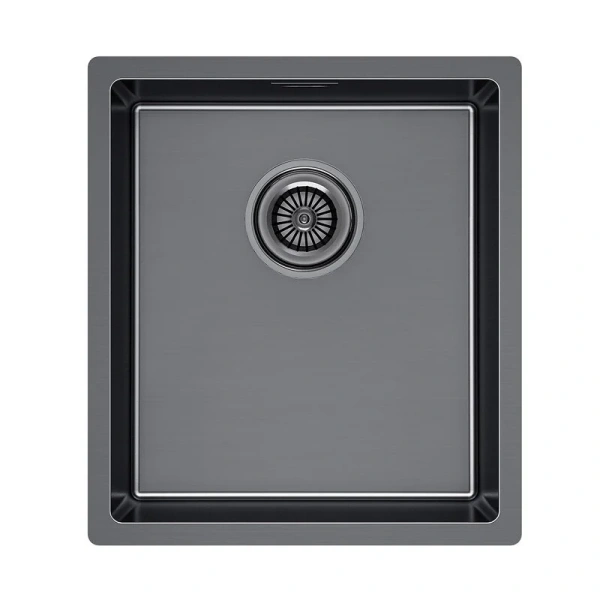 Мойка для кухни Paulmark Yuni 39 см вороненая сталь - фото 1