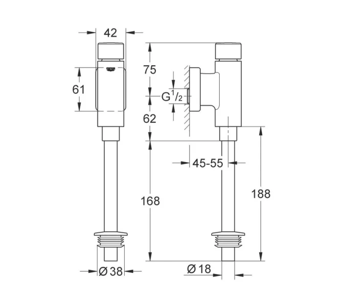 Смывное устройство для писсуара Grohe Rondo 37342000 - фото 2